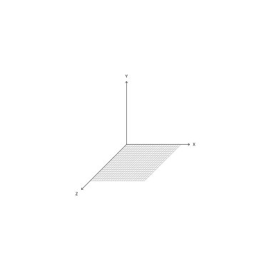 Matematik Fakültesi Bilim Geometrik Eksenleri Konsepti. X, Y ve Z eksenli 3D Kartezyen koordinat sistemi.