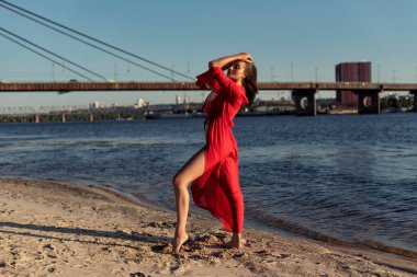 Evening walk on the hot beach
