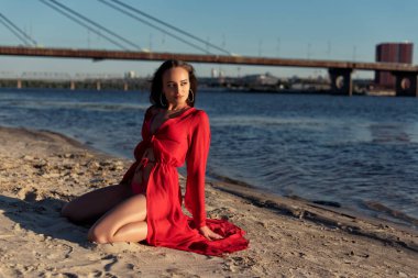 Evening walk on the hot beach