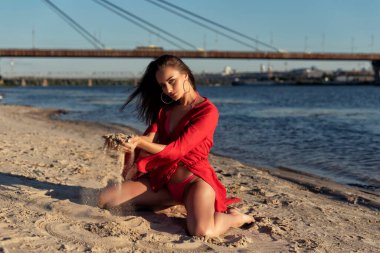 Evening walk on the hot beach