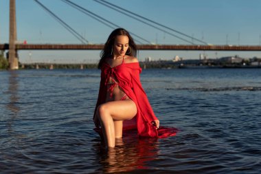 Evening walk on the hot beach