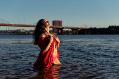 Evening walk on the hot beach