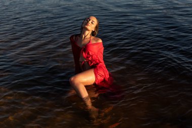 Evening walk on the hot beach