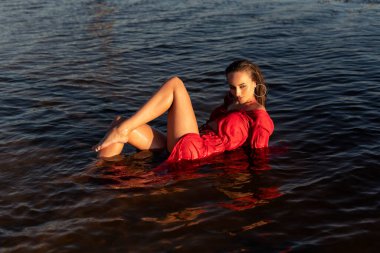 Evening walk on the hot beach