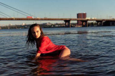 Evening walk on the hot beach