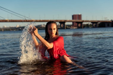 Evening walk on the hot beach