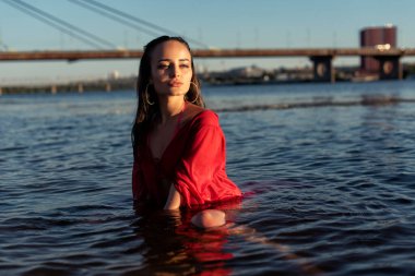 Evening walk on the hot beach