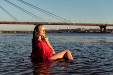 Evening walk on the hot beach