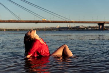 Evening walk on the hot beach