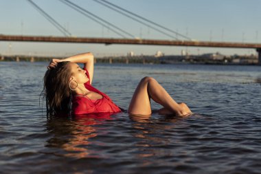 Evening walk on the hot beach