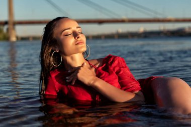 Evening walk on the hot beach