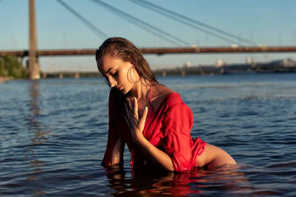 Evening walk on the hot beach