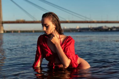 Evening walk on the hot beach
