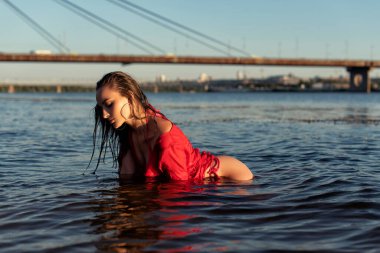 Evening walk on the hot beach