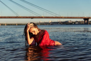 Evening walk on the hot beach