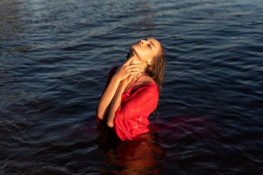 Evening walk on the hot beach