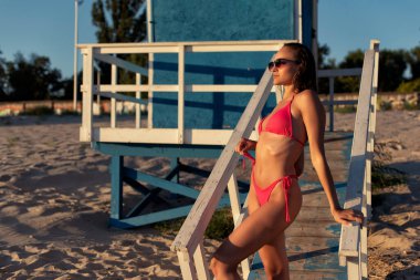 Evening walk on the hot beach