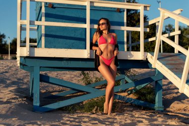 Evening walk on the hot beach