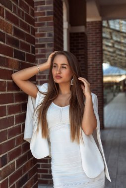Fashionable woman in european city