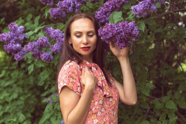 Gece botanik bahçesinde leylak çiçek açtığında