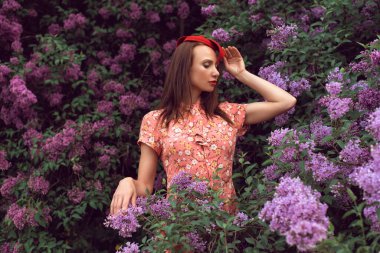 Gece botanik bahçesinde leylak çiçek açtığında