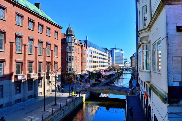 Utazás Skandináviába Nyáron Nyaralni Aarhus Dániában — Stock Fotó