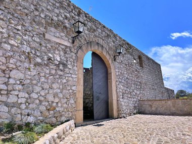 Tatilde eski kaleden Travnik 'e panoramik manzara, Bosna-Hersek' te Travnik