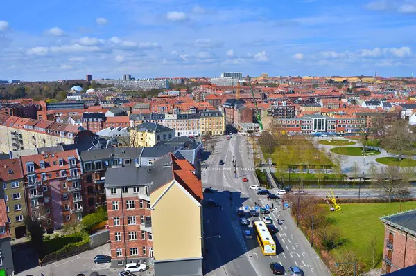 stock image Panoramic view from ARoS Aarhus Art Museum over Aarhus during summer. Travel to Scandinavia