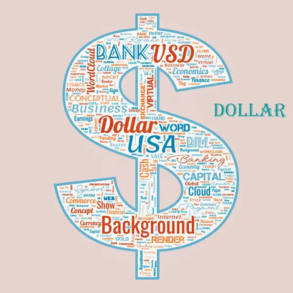 Word Cloud Dollar Background Colorful Background Letters — Stock Photo, Image