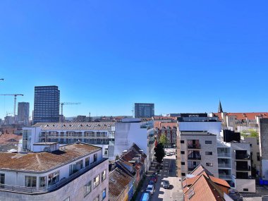  Danimarka 'nın Aarhus kentinin çatıdan görünüşü. Yaz boyunca İskandinavya 'ya Avrupa seyahati. Danimarka' da Avrupa 'da.