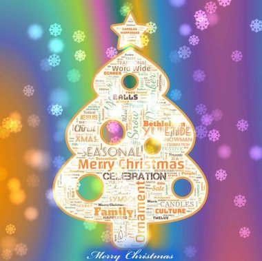 Word Cloud of the Happy Merry Christmas as background. Colorful background. Texture ...... clipart