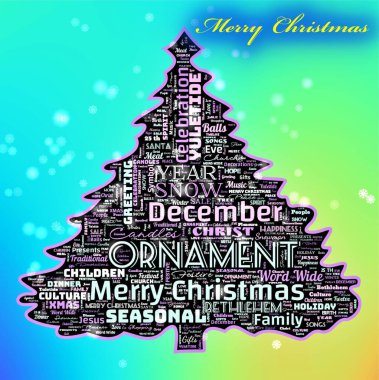 Word Cloud of the Happy Merry Christmas as background. Colorful background. Texture ...... clipart