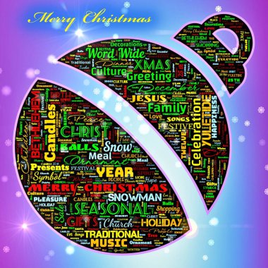 Word Cloud of the Happy Merry Christmas as background. Colorful background. Texture ...... clipart