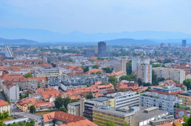 Slovenya 'nın başkenti Ljubljana' nın Ljubljana Kalesi, Slovenya 'dan manzarası