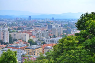 Slovenya 'nın başkenti Ljubljana' nın Ljubljana Kalesi, Slovenya 'dan manzarası