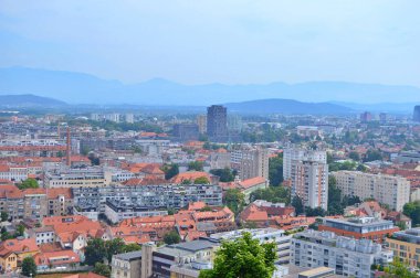  Slovenya 'nın başkenti Ljubljana' nın Ljubljana Kalesi, Slovenya 'dan manzarası