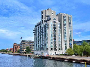 Kopenhag, Danimarka - Sep 03, 2024: Fiske Torvet 'i görün. Yaz tatilinde İskandinavya 'ya, Danimarka' da Kopenhag 'a seyahat .....