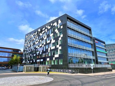Kopenhag, Danimarka - Sep 03, 2024: Fiske Torvet 'i görün. Yaz tatilinde İskandinavya 'ya, Danimarka' da Kopenhag 'a seyahat .....