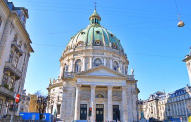 COPENHAGEN, DENMARK - 22 Eylül 2024 Frederik Kilisesi. Halk arasında 