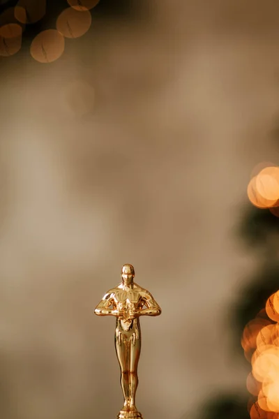 Hollywoodzkie Złote Oskary Imitacja Figurki Pucharu Podczas Ceremonii Wręczenia Nagród — Zdjęcie stockowe