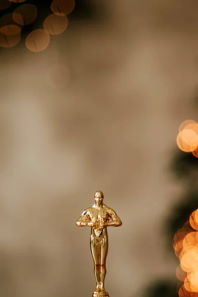 Hollywood Gold Oscars Trophy Figurine Imitation Seen Award Cinema Ceremony — Stockfoto