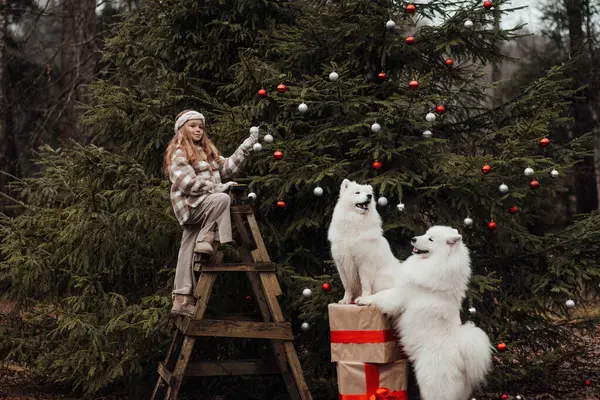 Femmina Bambino Che Celebra Natale Capodanno Vacanze Invernali Stagione All — Foto Stock