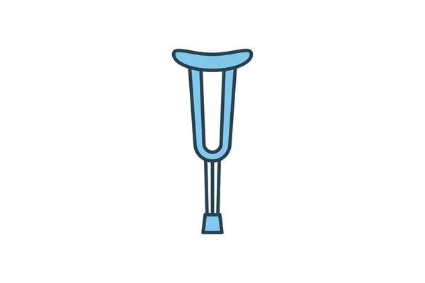 Εικονίδιο Axillary Crutches Εικονίδιο Σχετικό Ιατρικά Εργαλεία Επίπεδη Γραμμή Στυλ — Διανυσματικό Αρχείο