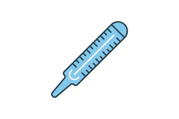 Thermometer Icon Icon Related Medical Tools Flat Line Icon Style — Stock Vector