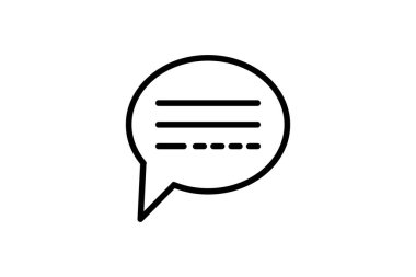 Konuşma Baloncuğu Simgesi. İletişim ile ilgili simge. Web sitesi tasarımı, uygulama ve kullanıcı arayüzleri için uygun. Satır simgesi tarzı. Basit vektör tasarımı düzenlenebilir