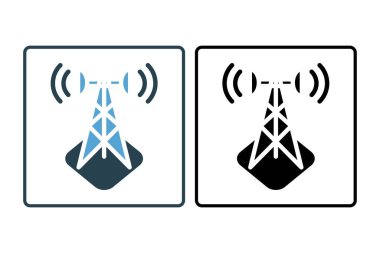 Hücre Kulesi Simgesi. İletişim ile ilgili simge. Web sitesi tasarımı, uygulama ve kullanıcı arayüzleri için uygun. Katı simge stili. Basit vektör tasarımı düzenlenebilir