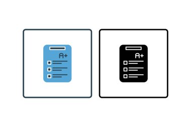 Kart Simgesi Raporu. Değerlendirmeyle ilgili simge. Katı ikon tarzı. Basit vektör tasarımı düzenlenebilir