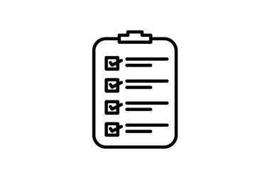 Pano kontrol listesi simgesi. Değerlendirmeyle ilgili simge. çizgi simgesi tarzı. Basit vektör tasarımı düzenlenebilir