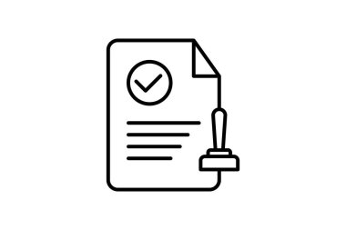 Onaylanmış pul simgesi. Değerlendirmeyle ilgili simge. Web sitesi tasarımı, uygulama, kullanıcı arayüzleri için uygun. çizgi simgesi tarzı. Basit vektör tasarımı düzenlenebilir