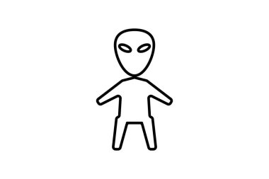 Uzaylı. Uzay keşfi ile ilgili ikon. çizgi simgesi tarzı. Basit vektör tasarımı